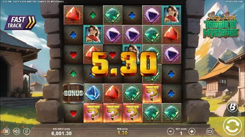 Winning Screenshot - Lucy Luck and the Temple of Mysteries Slotmill Slots Game
