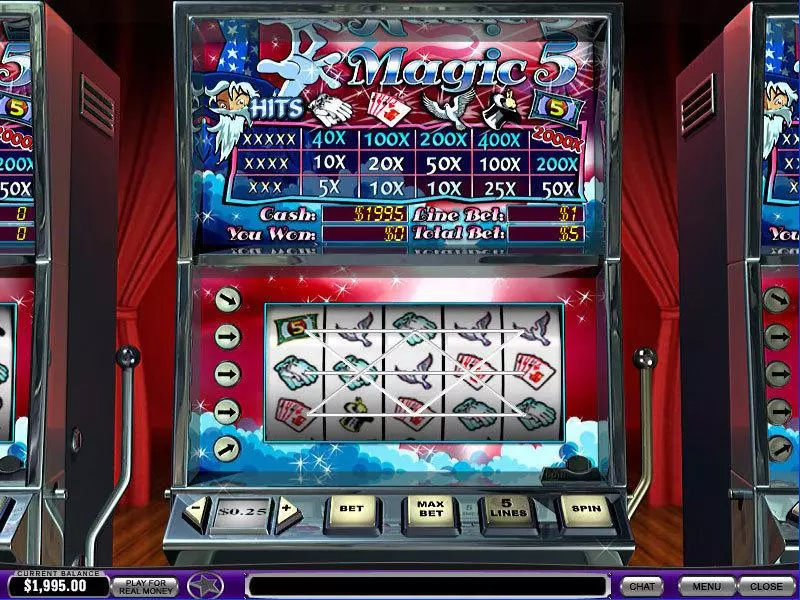 Main Screen Reels - Magic 5 PlayTech Slots Game