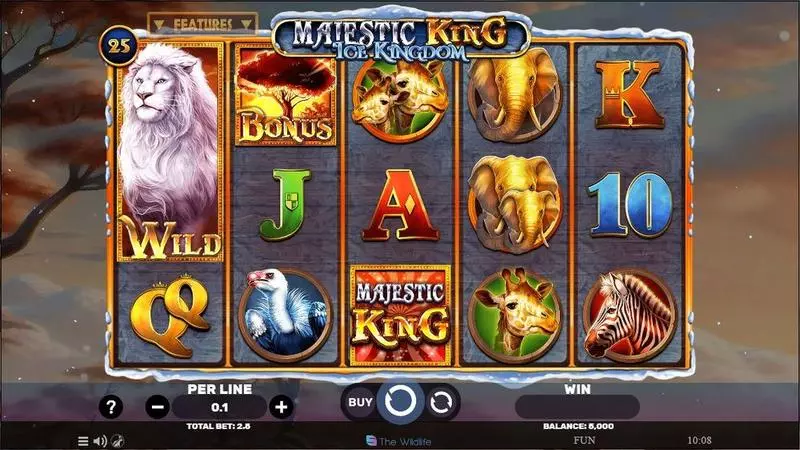 Main Screen Reels - Majestic King- Ice Kingdom Spinomenal Slots Game
