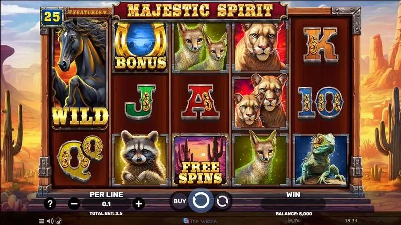 Main Screen Reels - Majestic Spirit Spinomenal Slots Game