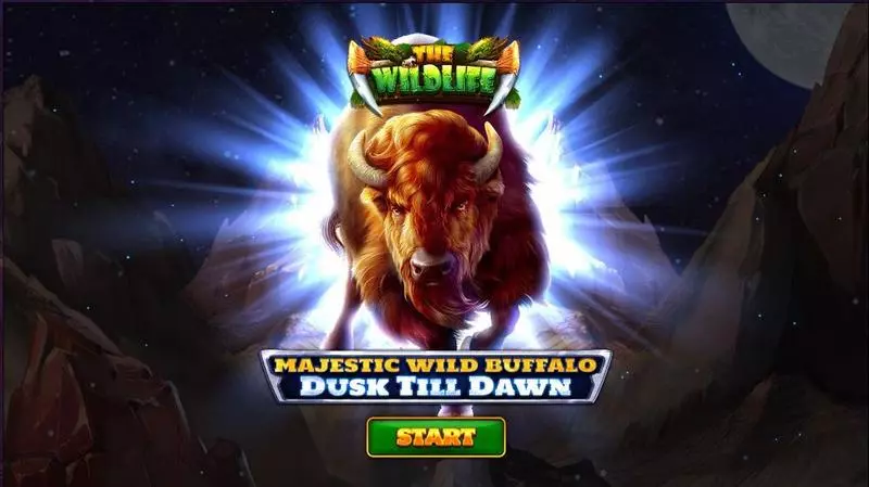 Introduction Screen - Majestic Wild Buffalo – Dusk Till Dawn Spinomenal Slots Game