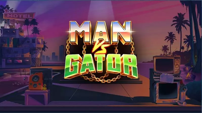 Introduction Screen - Man vs Gator Elk Studios Slots Game