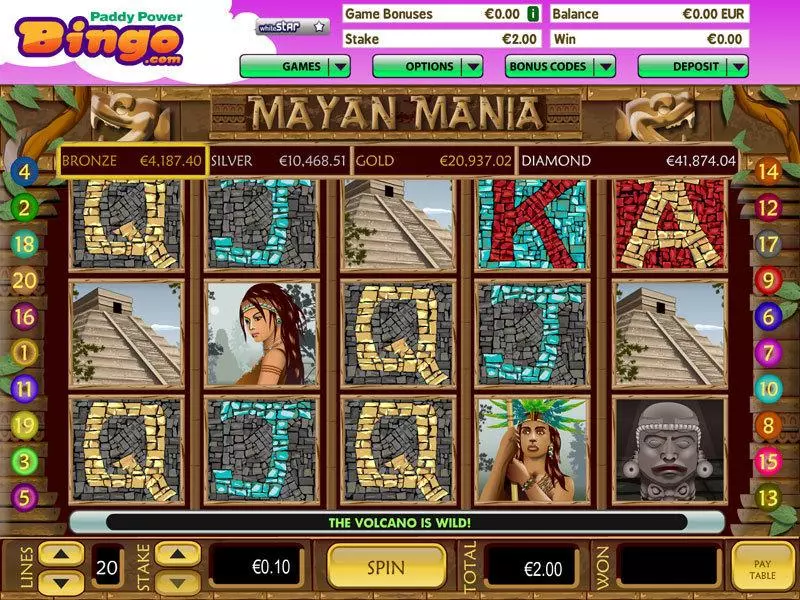 Main Screen Reels - Mayan Mania Virtue Fusion Slots Game