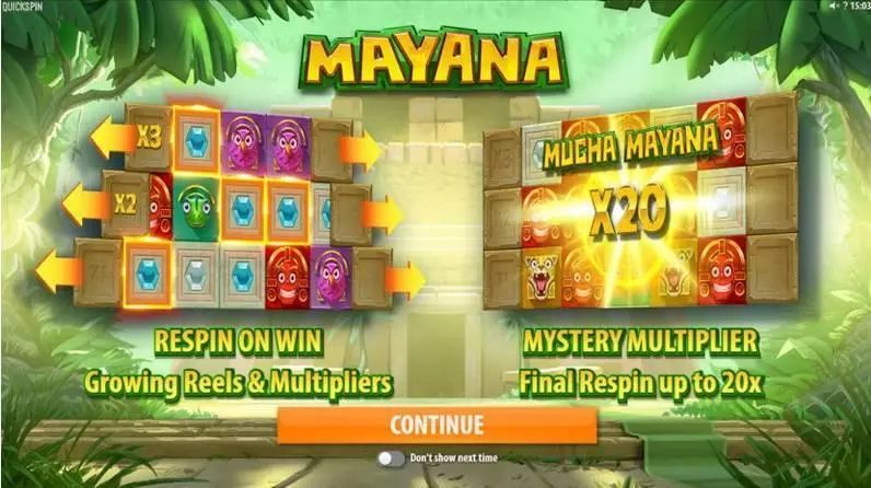 Bonus 1 - Mayana Quickspin Slots Game