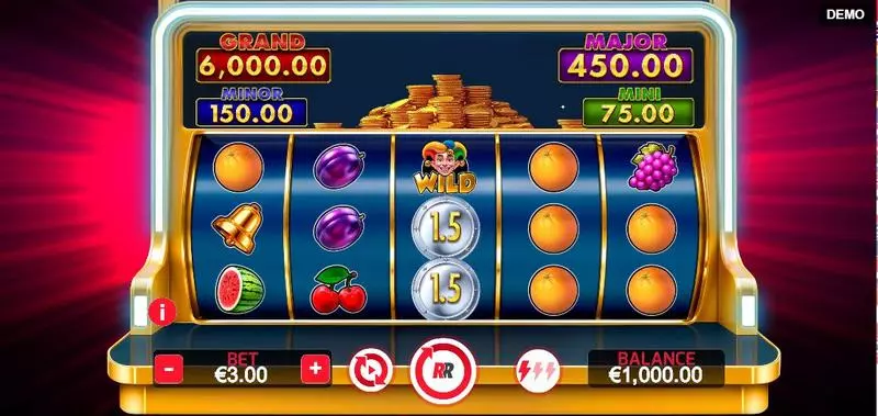 Main Screen Reels - Mega Coins Red Rake Gaming Slots Game