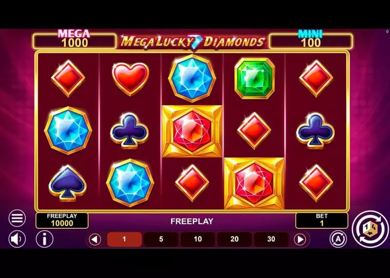 Main Screen Reels - Mega Lucky Diamonds Hold And Win 1Spin4Win Slots Game