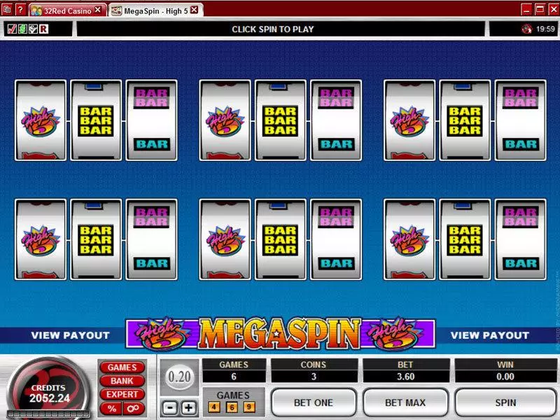 Main Screen Reels - Mega Spin - High 5 Microgaming Slots Game