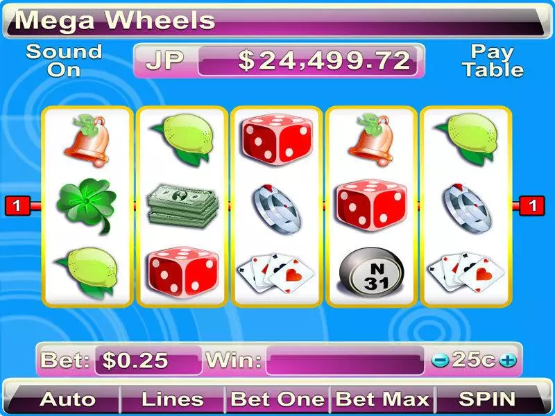 Main Screen Reels - Mega Wheels Byworth Slots Game