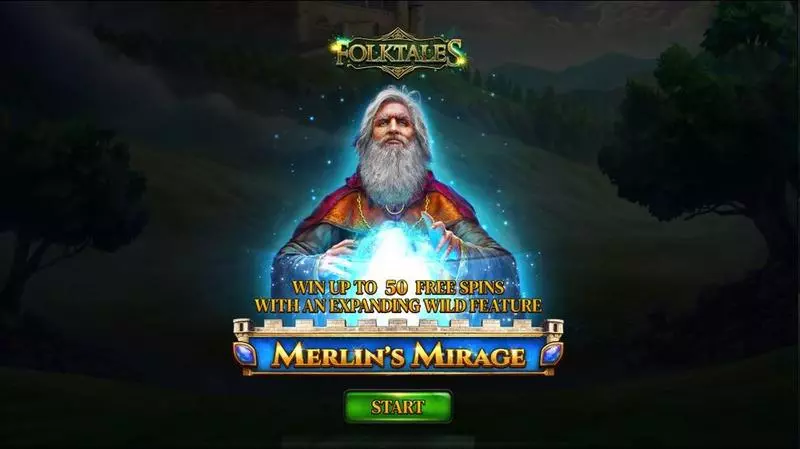 Introduction Screen - Merlin’s Mirage Spinomenal Slots Game