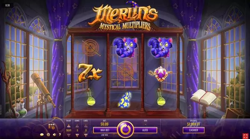 Main Screen Reels - Merlin’s Mystical Multipliers Rival Slots Game