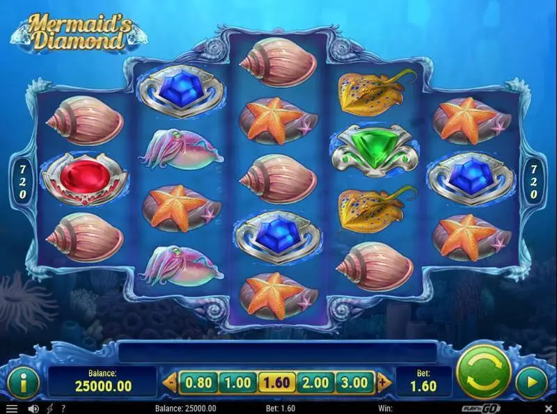 Main Screen Reels - Mermaid's Diamonds Play'n GO Slots Game