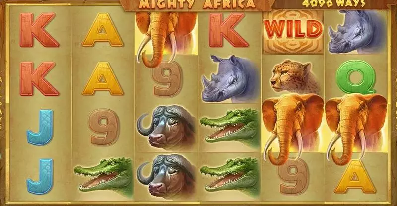 Main Screen Reels - Mighty Africa Playson Slots Game