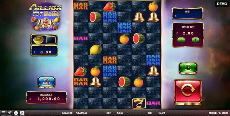 Main Screen Reels - Million 777 Bells Red Rake Gaming Slots Game