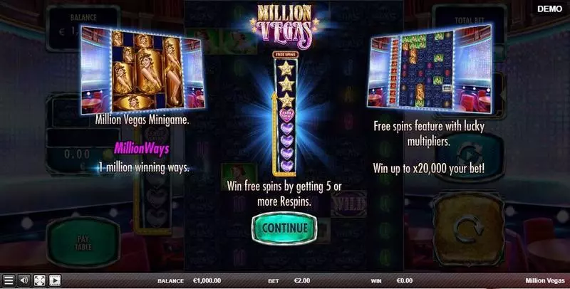 Info and Rules - Million Vegas Red Rake Gaming Slots Game