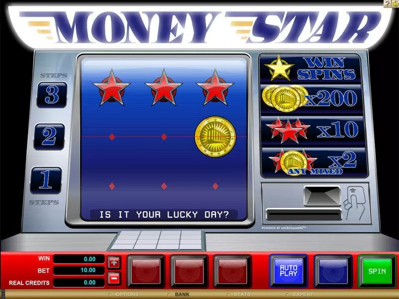 Main Screen Reels - Money Star Microgaming Slots Game