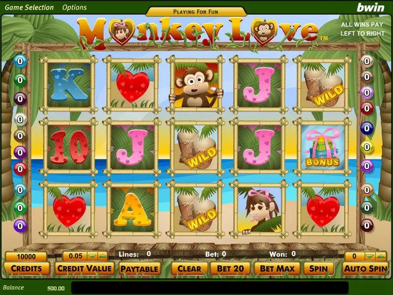 Main Screen Reels - Monkey Love Amaya Slots Game