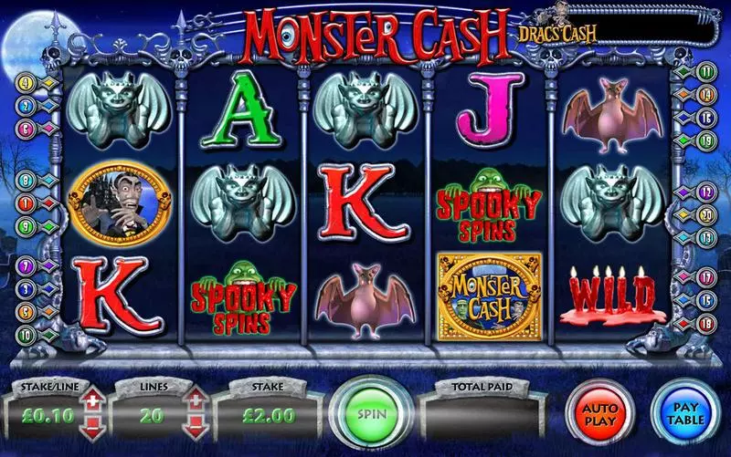 Main Screen Reels - Monster Cash Inspired Slots Game
