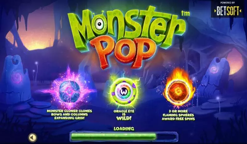 Info and Rules - Monster Pop BetSoft Slots Game