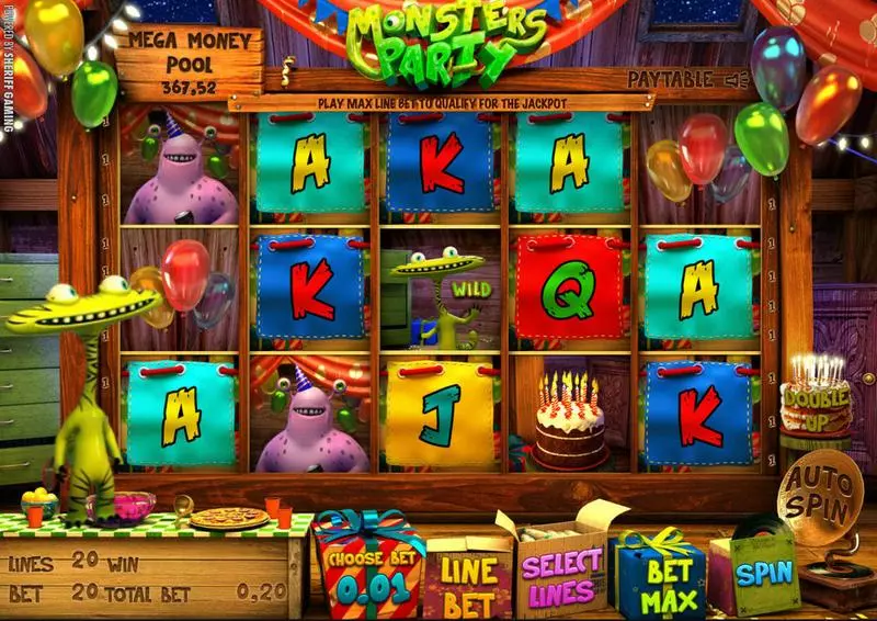 Main Screen Reels - Monsters Party Sheriff Gaming Slots Game
