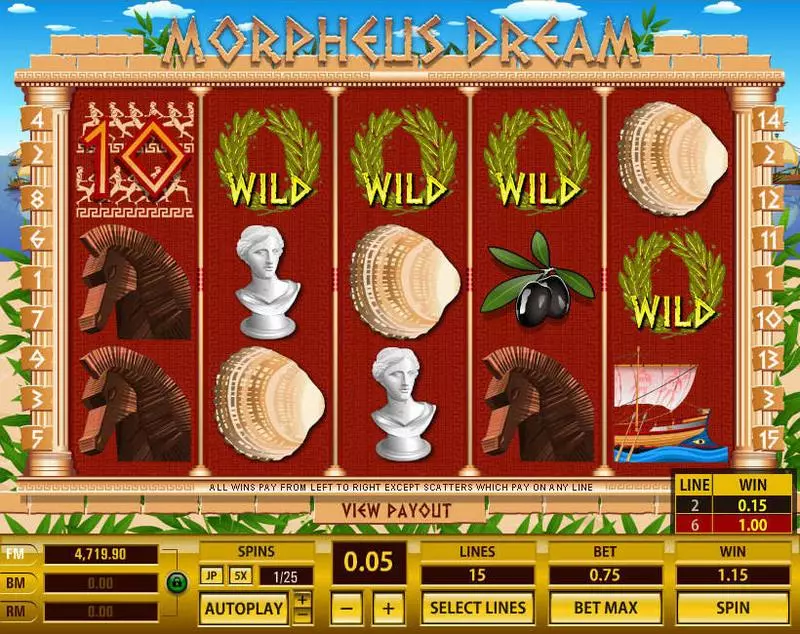 Main Screen Reels - Morpheus Dream Topgame Slots Game