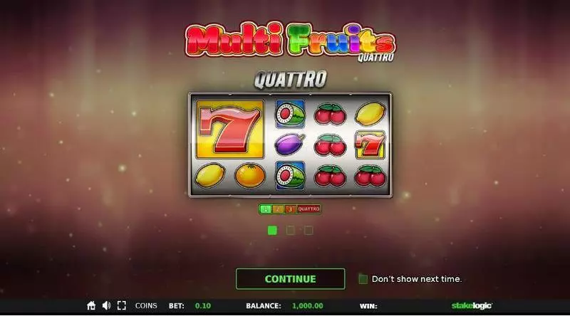 Info and Rules - Multi Fruits Quattro StakeLogic Slots Game