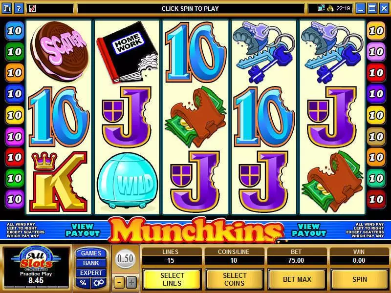 Main Screen Reels - Munchkins Microgaming Slots Game