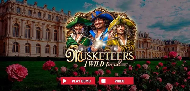 Introduction Screen - Musketeers 1 Wild for All Red Rake Gaming Slots Game