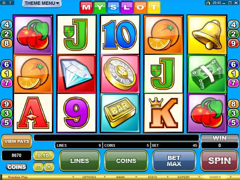 Main Screen Reels - MYSLOT Microgaming Slots Game