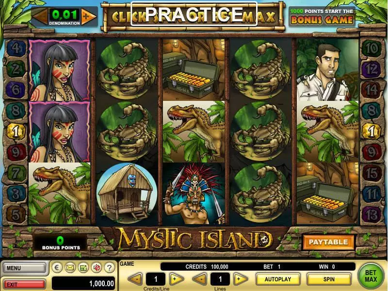 Main Screen Reels - Mystic Island GTECH Slots Game