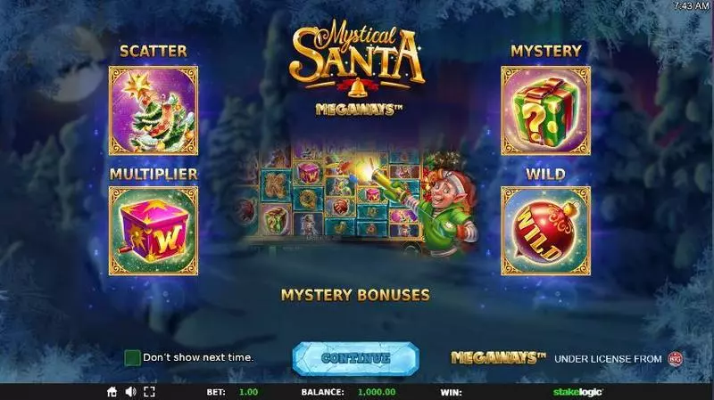 Info and Rules - Mystical Santa Megaways StakeLogic Slots Game