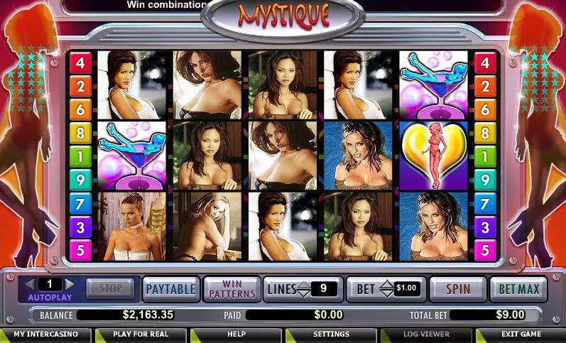 Main Screen Reels - Mystique Club CryptoLogic Slots Game