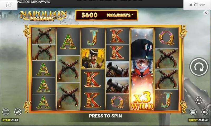 Main Screen Reels - Napoleon  Blueprint Gaming Slots Game