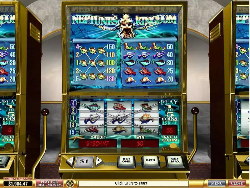 Main Screen Reels - Neptunes Kingdom PlayTech Slots Game