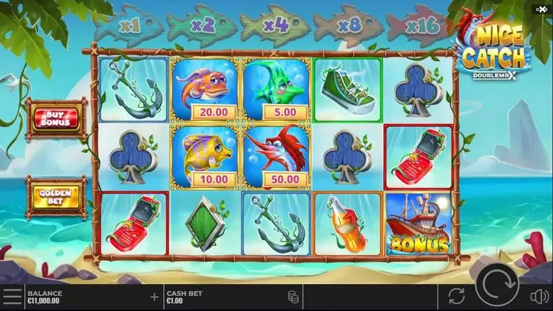 Main Screen Reels - Nice Catch DoubleMax Yggdrasil Slots Game