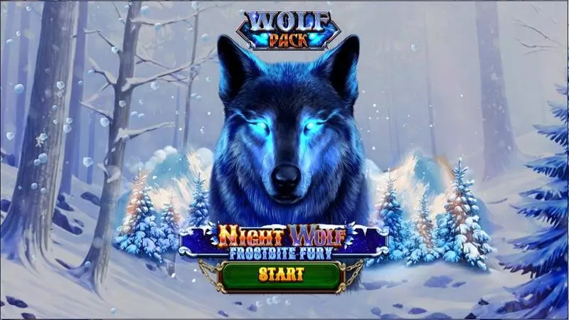 Introduction Screen - Night Wolf – Frostbite Fury Spinomenal Slots Game