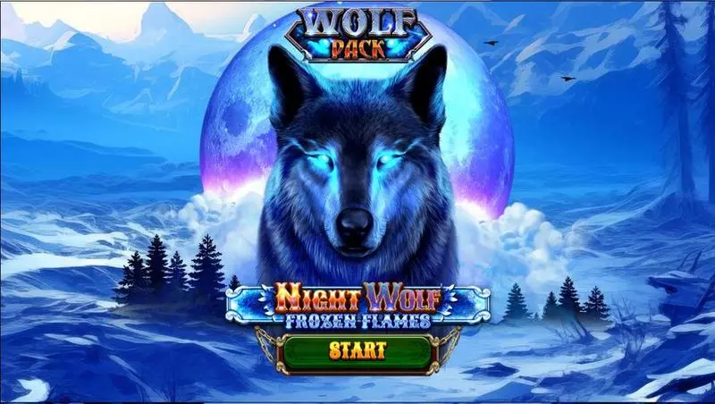 Introduction Screen - Night Wolf – Frozen Flames Spinomenal Slots Game
