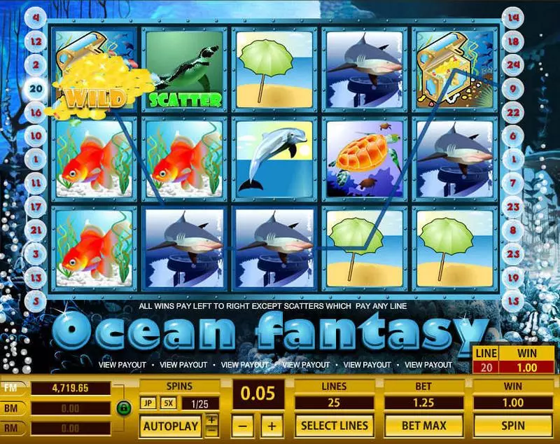 Main Screen Reels - Ocean Fantasy Topgame Slots Game