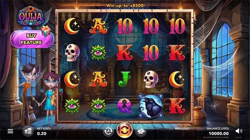 Main Screen Reels - Ouija Secrets Mascot Gaming Slots Game