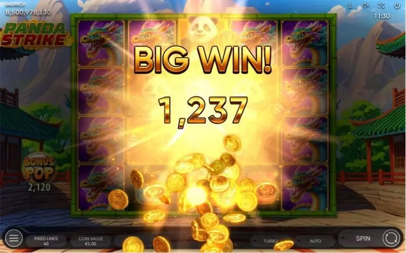 Winning Screenshot - Panda Strike Endorphina Slots Game