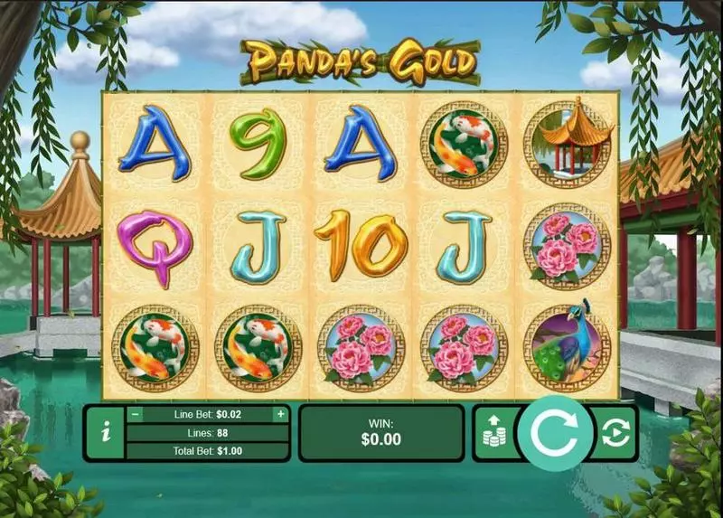 Main Screen Reels - Panda's Gold RTG Slots Game