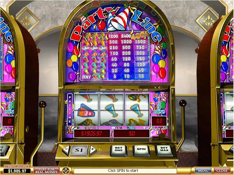 Main Screen Reels - Party Line PlayTech Slots Game