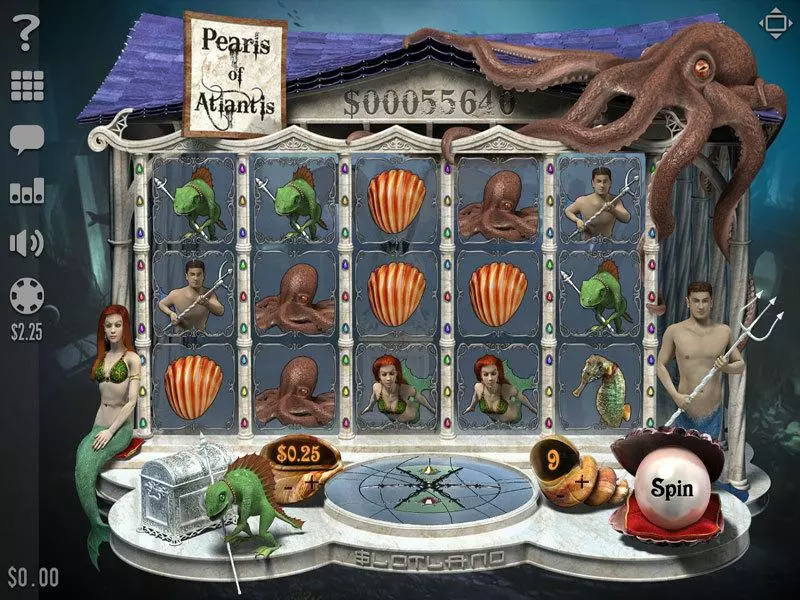 Main Screen Reels - Pearls of Atlantis Slotland Software Slots Game