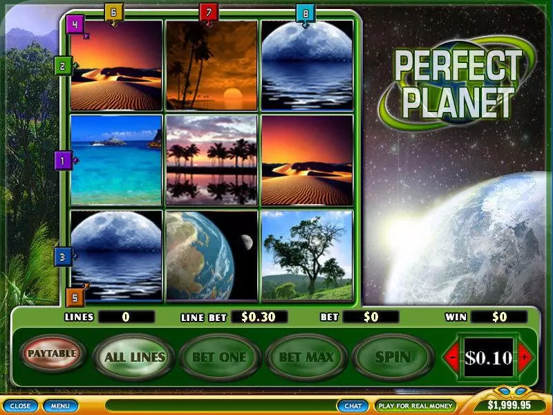 Main Screen Reels - Perfect Planet PlayTech Slots Game
