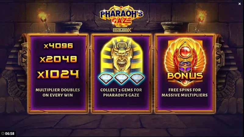 Info and Rules - Pharaoh’s Gaze DoubleMax Bang Bang Games Slots Game