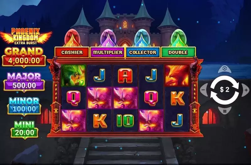 Main Screen Reels - Phoenix Kingdom Extra Burst Wizard Games Slots Game