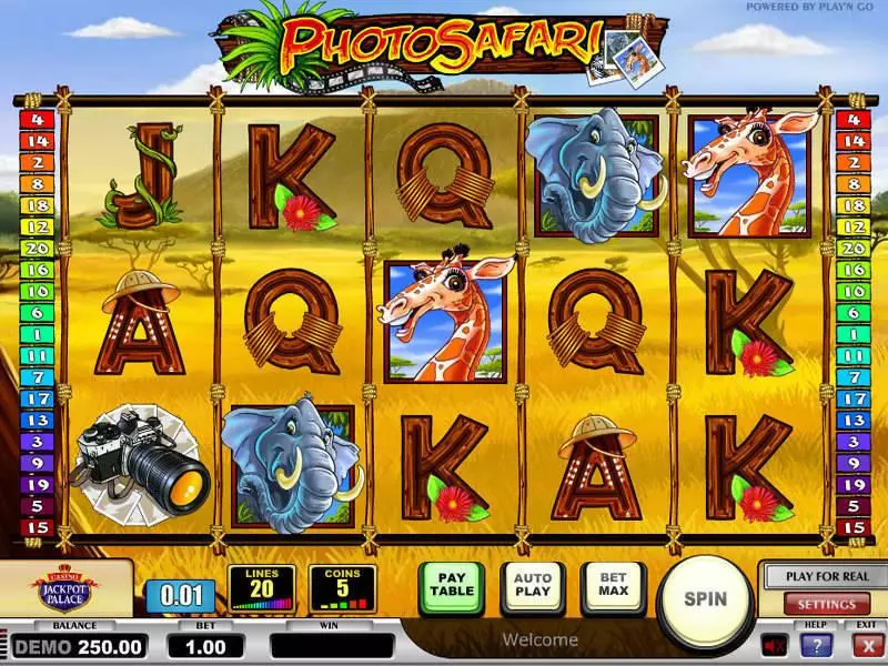 Main Screen Reels - Photo Safari Play'n GO Slots Game