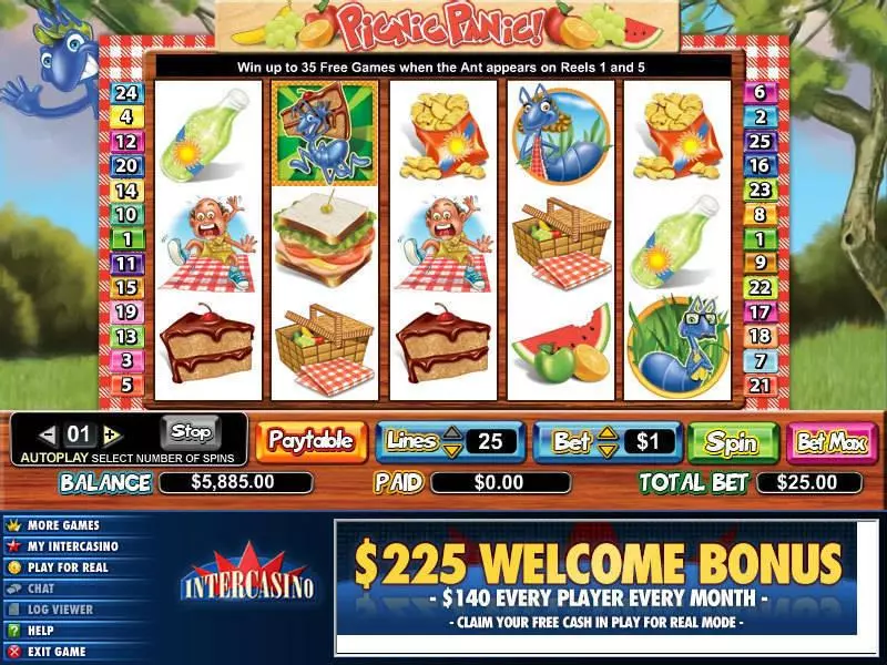 Main Screen Reels - Picnic Panic CryptoLogic Slots Game