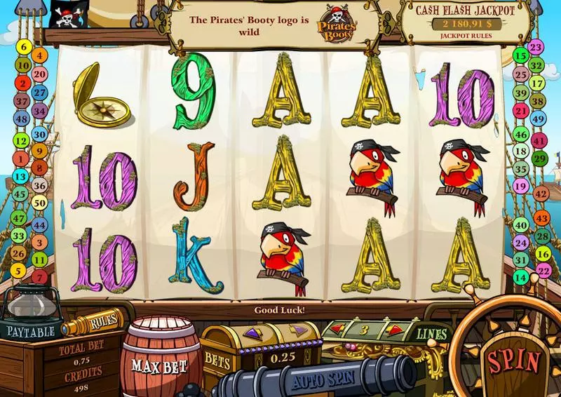 Main Screen Reels - Pirates' Booty bwin.party Slots Game