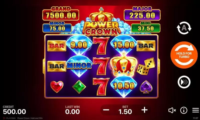 Main Screen Reels - Power Crown Hold And Win Playson Slots Game