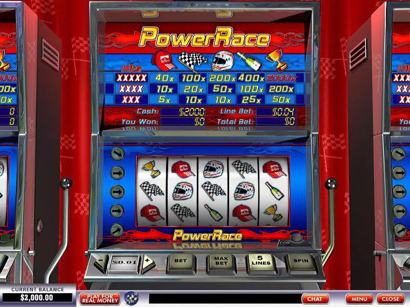 Main Screen Reels - Power Race PlayTech Slots Game